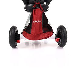 Babyhug Prodigy Plug & Play 7 in 1 Stroller Trike with Foldable Frame|360° Rotatable Seat|Rubber Wheels with Brakes|Parental Handle with Canopy|Storage Basket with Bell for Boys & Girls - Red