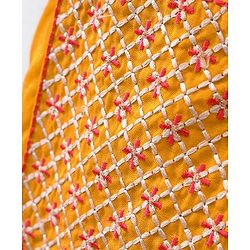 Babyhug Full Sleeves Kurta & Dhoti Swan Embroidery - Yellow Orange