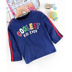 Babyhug Full Sleeves Tee Coolest Print - Navy Blue
