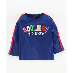 Babyhug Full Sleeves Tee Coolest Print - Navy Blue