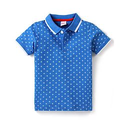 Babyhug Half Sleeves Tee Allover Print - Blue