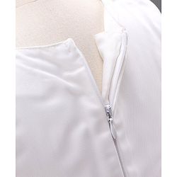 Babyhug Sleeveless Flared Frock with Sequin Embellished - White