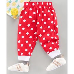 Babyhug Full Length Lounge Pant Polka Dot Print - Red