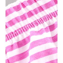 Babyhug Full Length Striped Lounge Pant - White Pink