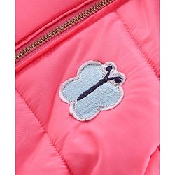 Babyhug Full Sleeves Padded Jacket Butterfly Patch Print - Pink