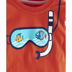 Babyhug Half Sleeves Tee Fish Print - Orange