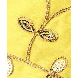 Babyhug Singlet Sleeves Choli with Lehenga & Dupatta Floral Sequin Embellishment - Yellow Pink