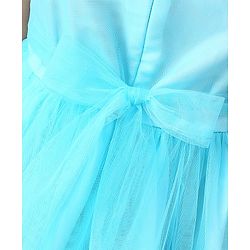 Babyhug Sleeveless Frock with Sequin Bow & Hem - Blue