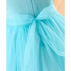 Babyhug Sleeveless Frock with Sequin Bow & Hem - Blue