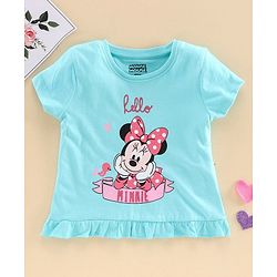 Babyhug Short Sleeves Top Minnie Mouse Print - Blue