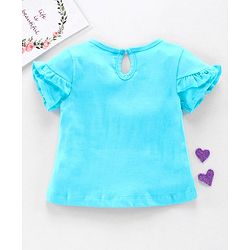 Babyhug Short Sleeves Biowashed Top Minnie Mouse Print - Blue