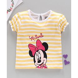 Babyhug Half Sleeves Top Stripes - Yellow