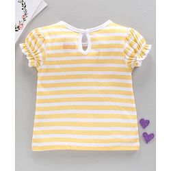 Babyhug Half Sleeves Top Stripes - Yellow
