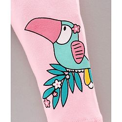 Babyhug Full Length Leggings Bird Print - Pink