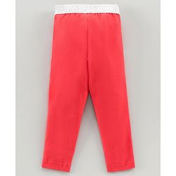 Babyhug Full Length Leggings Glitter Star Print - Red