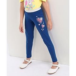 Babyhug Full Length Legging Heart Print - Blue