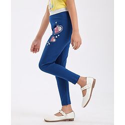 Babyhug Full Length Legging Heart Print - Blue