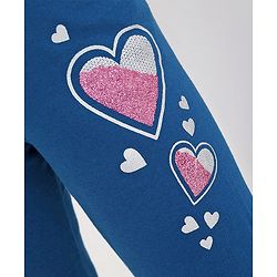 Babyhug Full Length Legging Heart Print - Blue