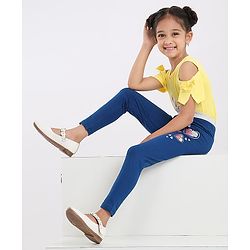 Babyhug Full Length Legging Heart Print - Blue