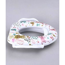 Babyhug Soft Potty Seat With Handle Cat Print - White