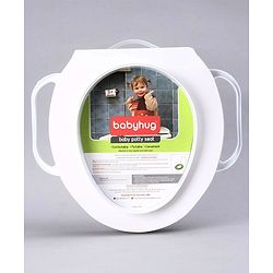 Babyhug Soft Potty Seat With Handle Cat Print - White