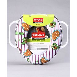 Babyhug Soft Potty Seat With Handle Bird Print - White