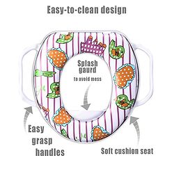 Babyhug Soft Potty Seat With Handle Bird Print - White