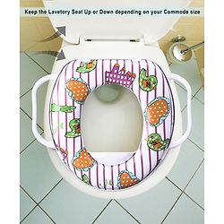 Babyhug Soft Potty Seat With Handle Bird Print - White