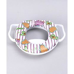 Babyhug Soft Potty Seat With Handle Bird Print - White