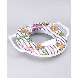 Babyhug Soft Potty Seat With Handle Bird Print - White