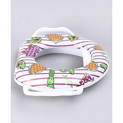 Babyhug Soft Potty Seat With Handle Bird Print - White