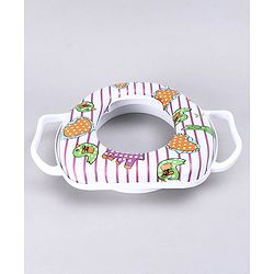Babyhug Soft Potty Seat With Handle Bird Print - White
