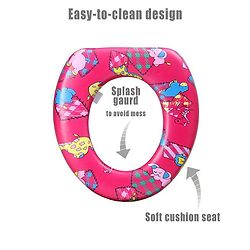 Babyhug Soft Potty Seat Crocodile And Elephant Print - Pink