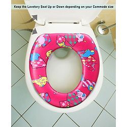 Babyhug Soft Potty Seat Crocodile And Elephant Print - Pink