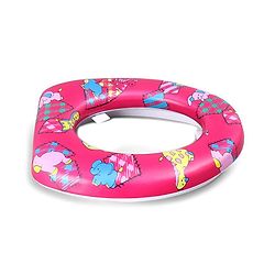 Babyhug Soft Potty Seat Crocodile And Elephant Print - Pink
