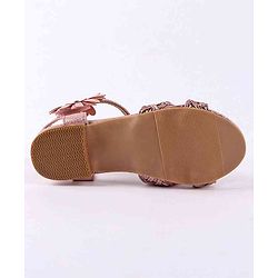 Cute Walk by Babyhug Party Wear Sandals Floral Appliques - Pink