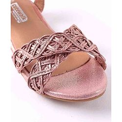 Cute Walk by Babyhug Party Wear Sandals Floral Appliques - Pink
