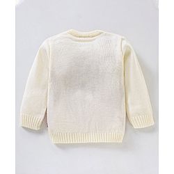 Babyhug Full Sleeves Sweater Set - White