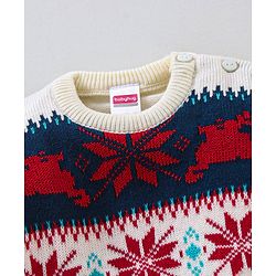 Babyhug Full Sleeves Sweater Set - White
