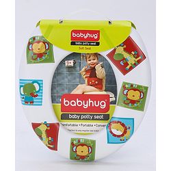 Babyhug Soft Potty Seat With Animal Print - White