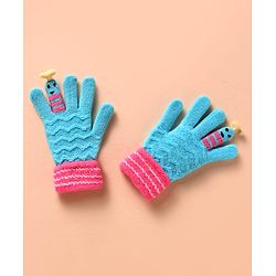Babyhug Hand Gloves Zig Zag Design - Pink & Blue