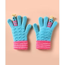 Babyhug Hand Gloves Zig Zag Design - Pink & Blue