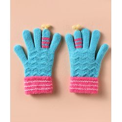 Babyhug Hand Gloves Zig Zag Design - Pink & Blue