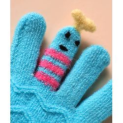Babyhug Hand Gloves Zig Zag Design - Pink & Blue