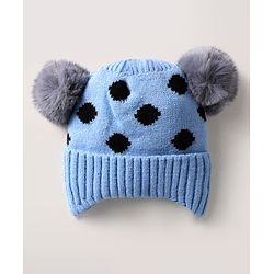 Babyhug Woollen Cap Pom Pom Detailing Pink - Diameter 10.5 cm