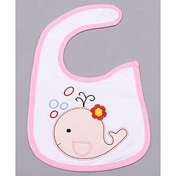 Babyhug Knitted Velcro Closure Bib Dolphin Print - Pink