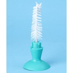 Babyhug 2-in-1 Bottle & Nipple Cleaning Brush with Flexible Bristles and Suction Base  Green | BPA Free | Easy Grip | 360° Cleaning Tool | Easy to Clean | Silicone Bristles | Anti Slip Handle