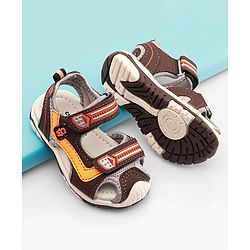 Cute Walk by Babyhug Velcro Closure Solid Sandals - Brown