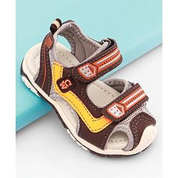 Cute Walk by Babyhug Velcro Closure Solid Sandals - Brown