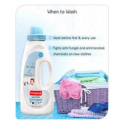 Babyhug Plant-Based Liquid Laundry Detergent for Babies  Natural & Gentle Fabric Cleaner  550 ml | Anti Bacterial | Hypoallergenic | Fragrance Free